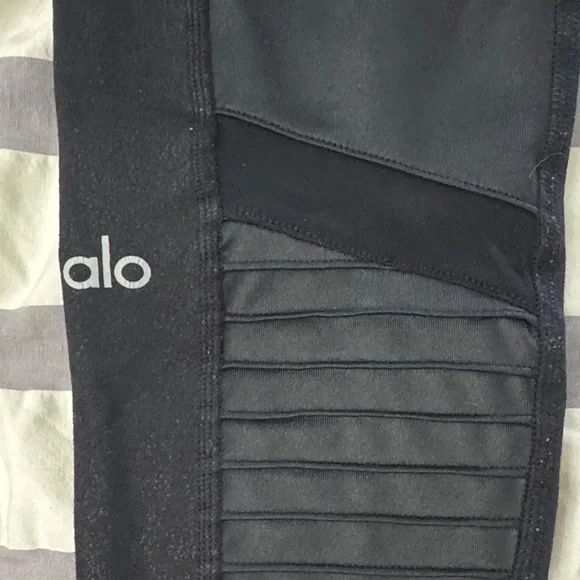 Alo Moto Black Leggings with mesh LOOK at SHOP to BUNDLE 2 moto leggings $45 - Picture 3 of 4